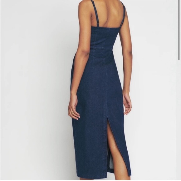 Reformation Delphinia Denim Dress Size 8 - Picture 14 of 16
